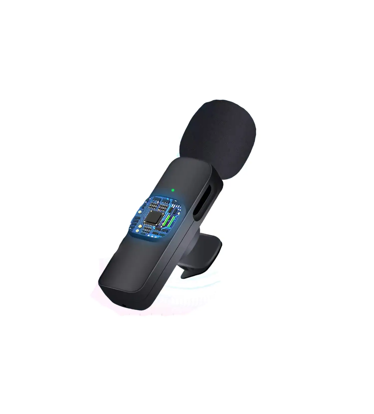 Portable 2.4G Wireless Stereo Lavalier Microphone Live Interview Outdoor Mini No