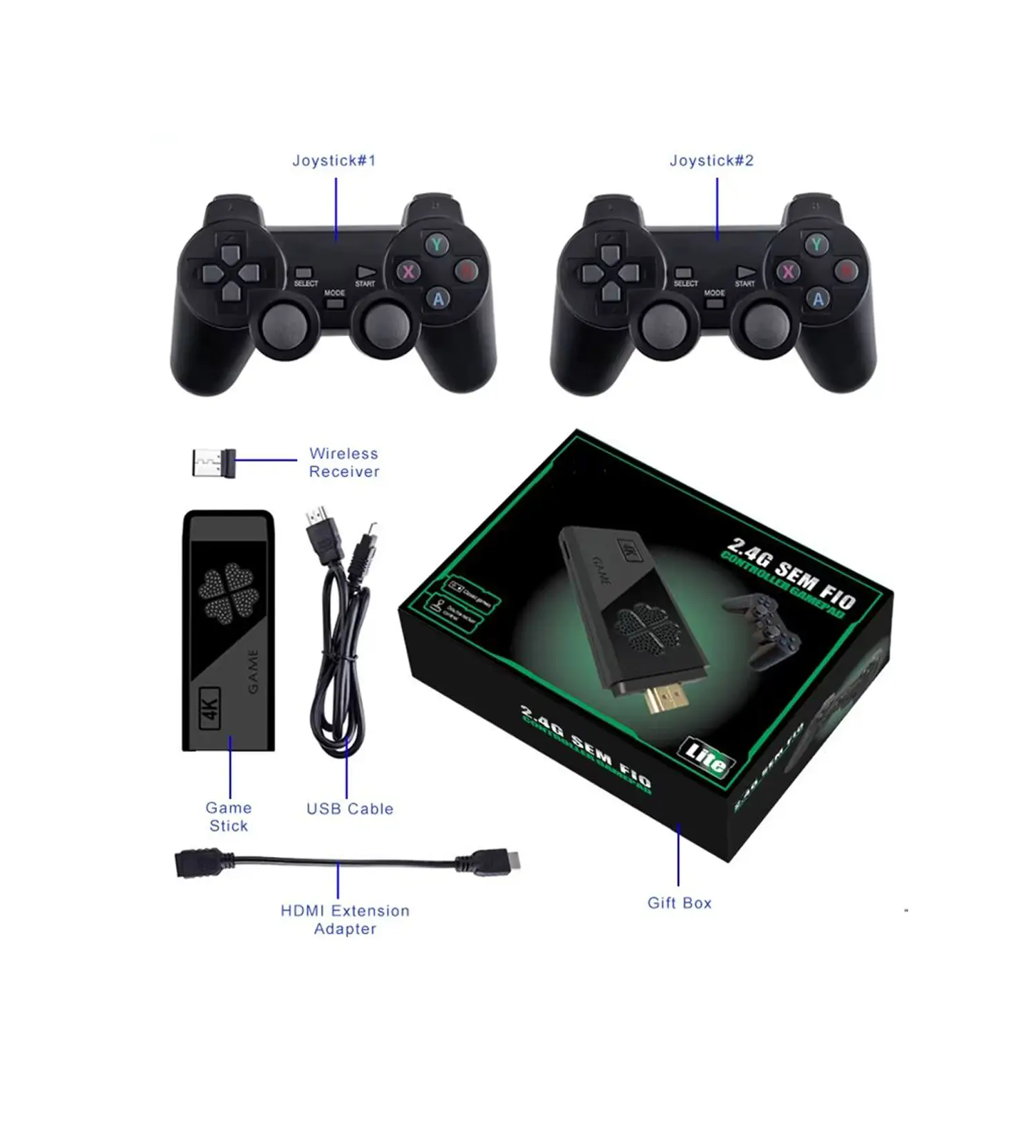 4K 3D video game Console M8 2.4G Wireless controller Retro Video Game console